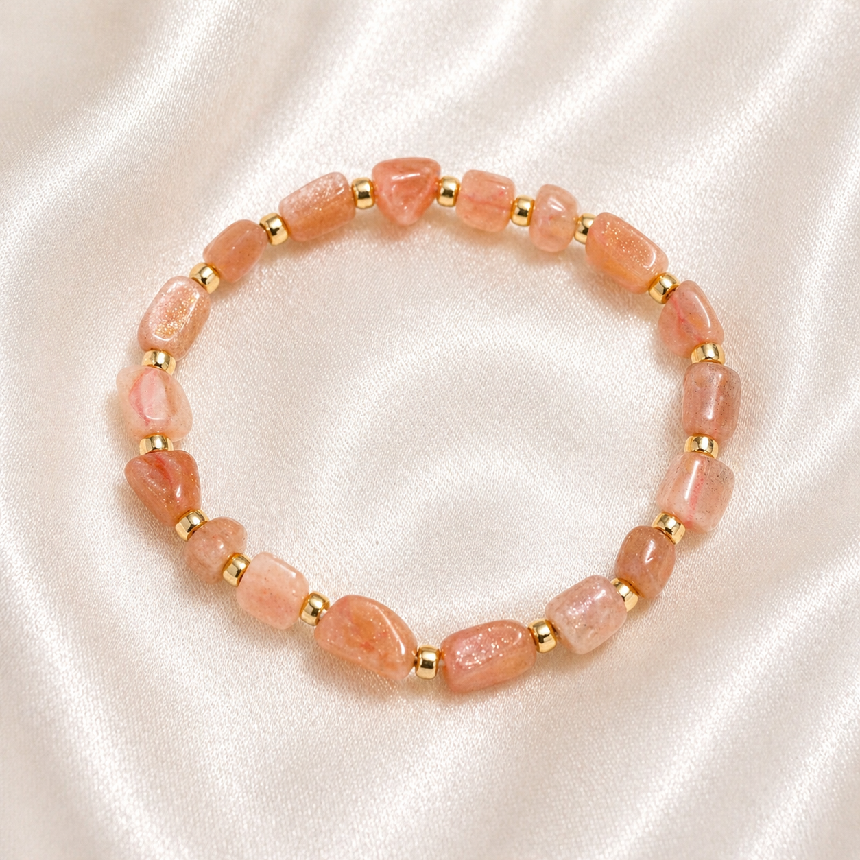 Cute Peach Moonstone Bracelet