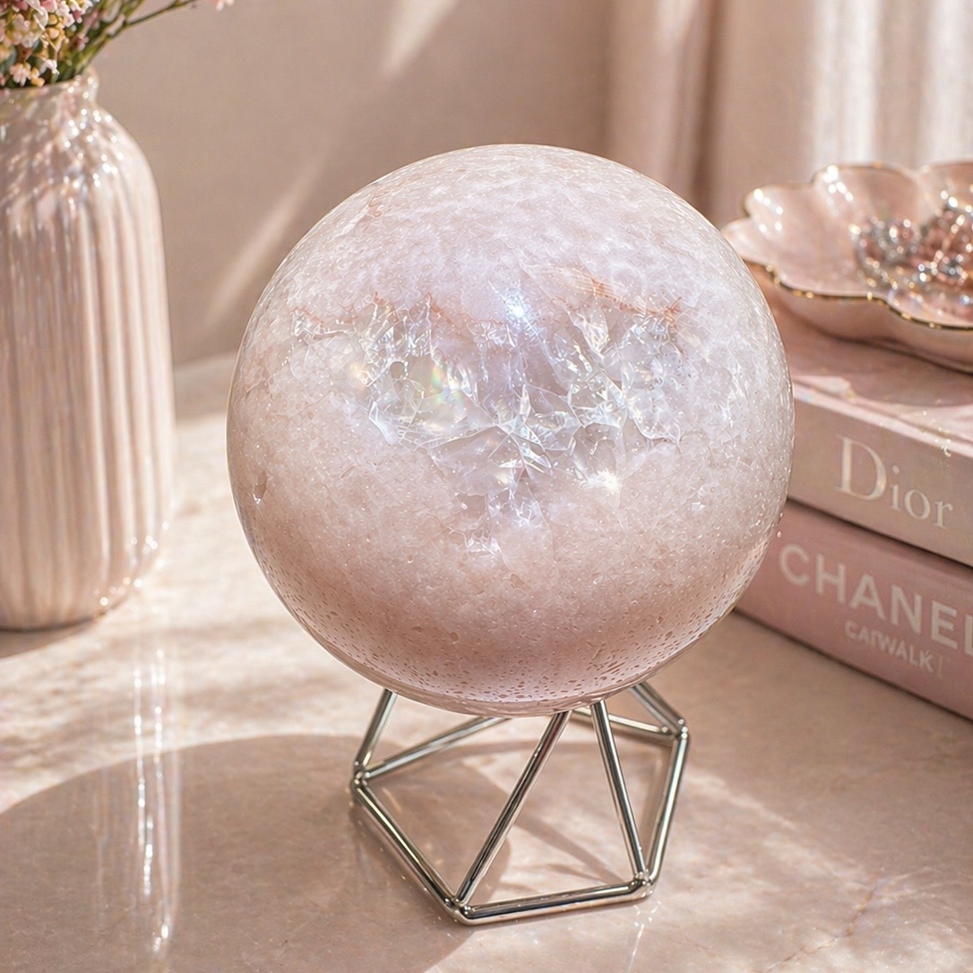 "Aphrodite" Pink Amethyst Sphere
