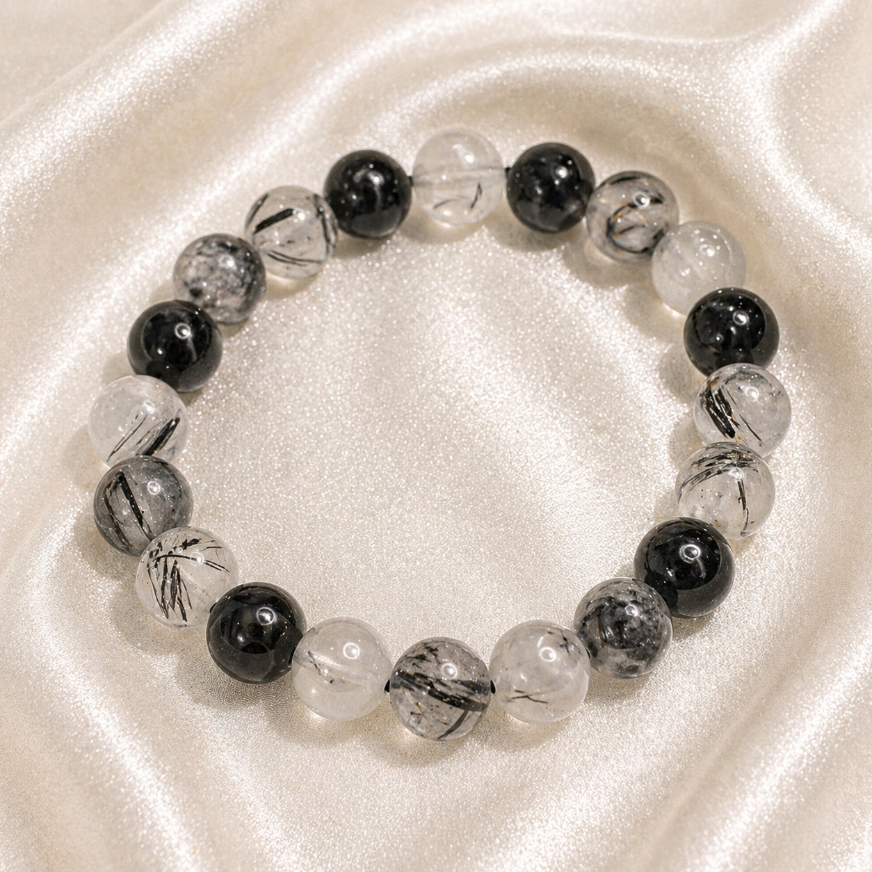 Tourmaline in quartz bracelet