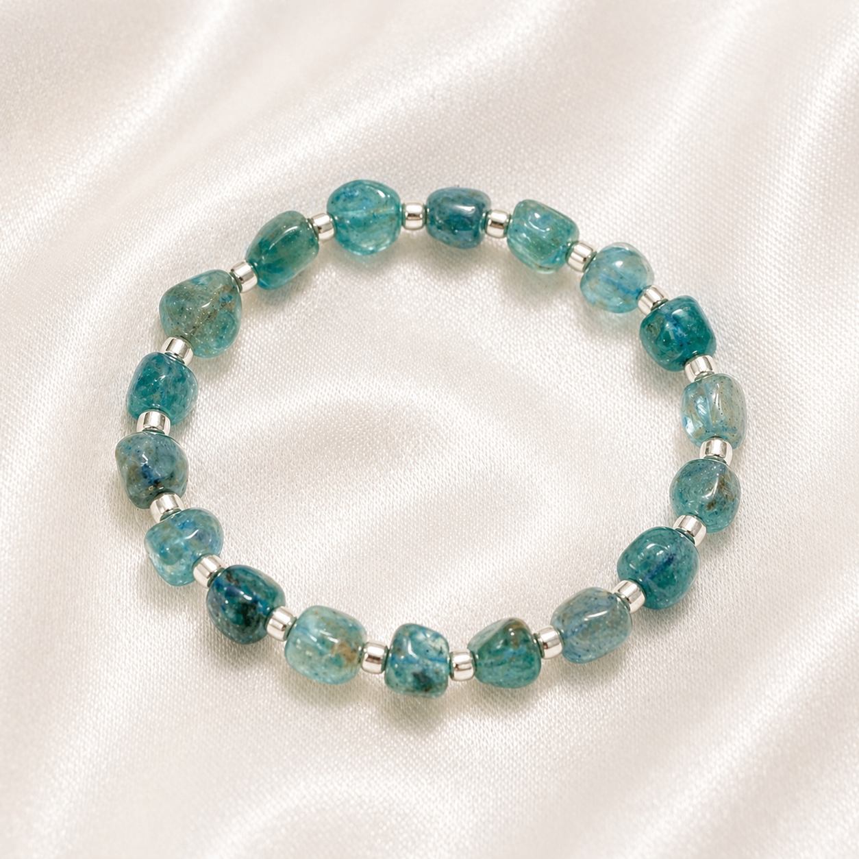 Cute Gemmy Blue Apatite Bracelet
