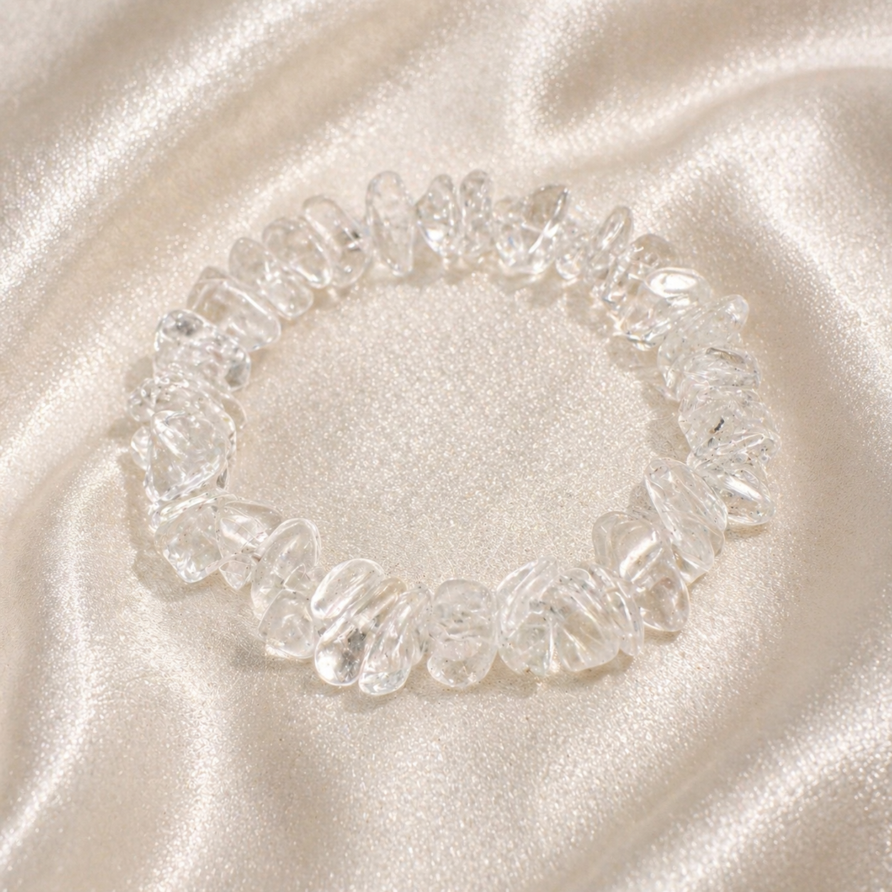 Clear quartz chip bracelet
