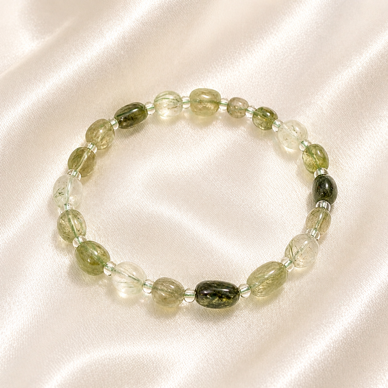 Cute Green Rutile Bracelet