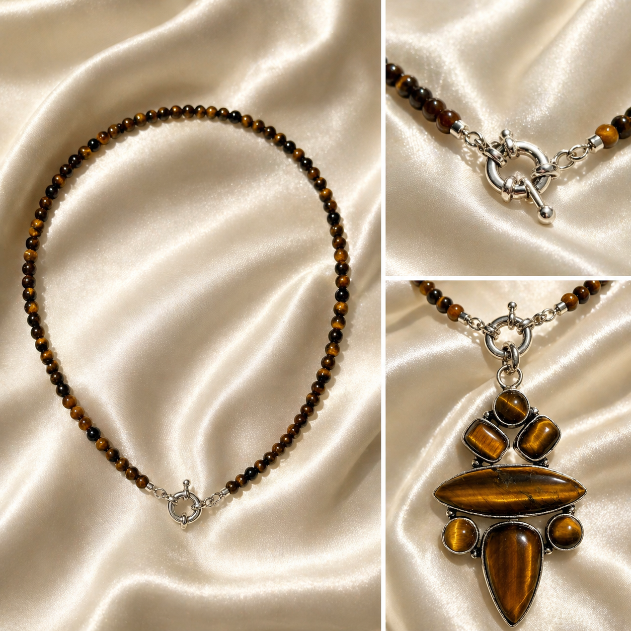 Tigers Eye Lock Necklace ✨