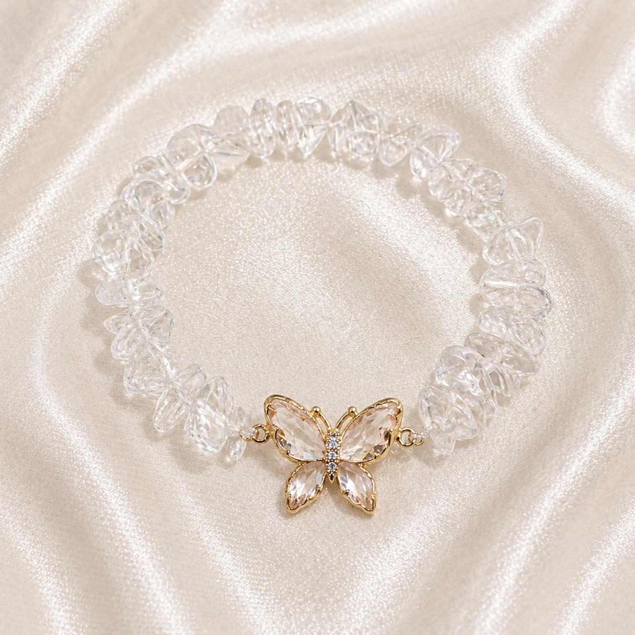 ✨ Clear Quartz Butterfly Bracelet ✨