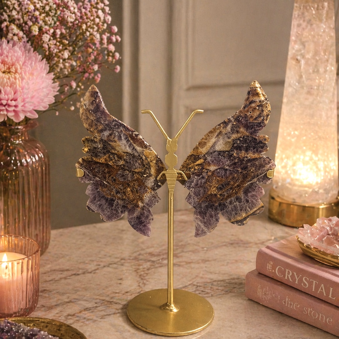 Amethyst & Pyrite Butterfly