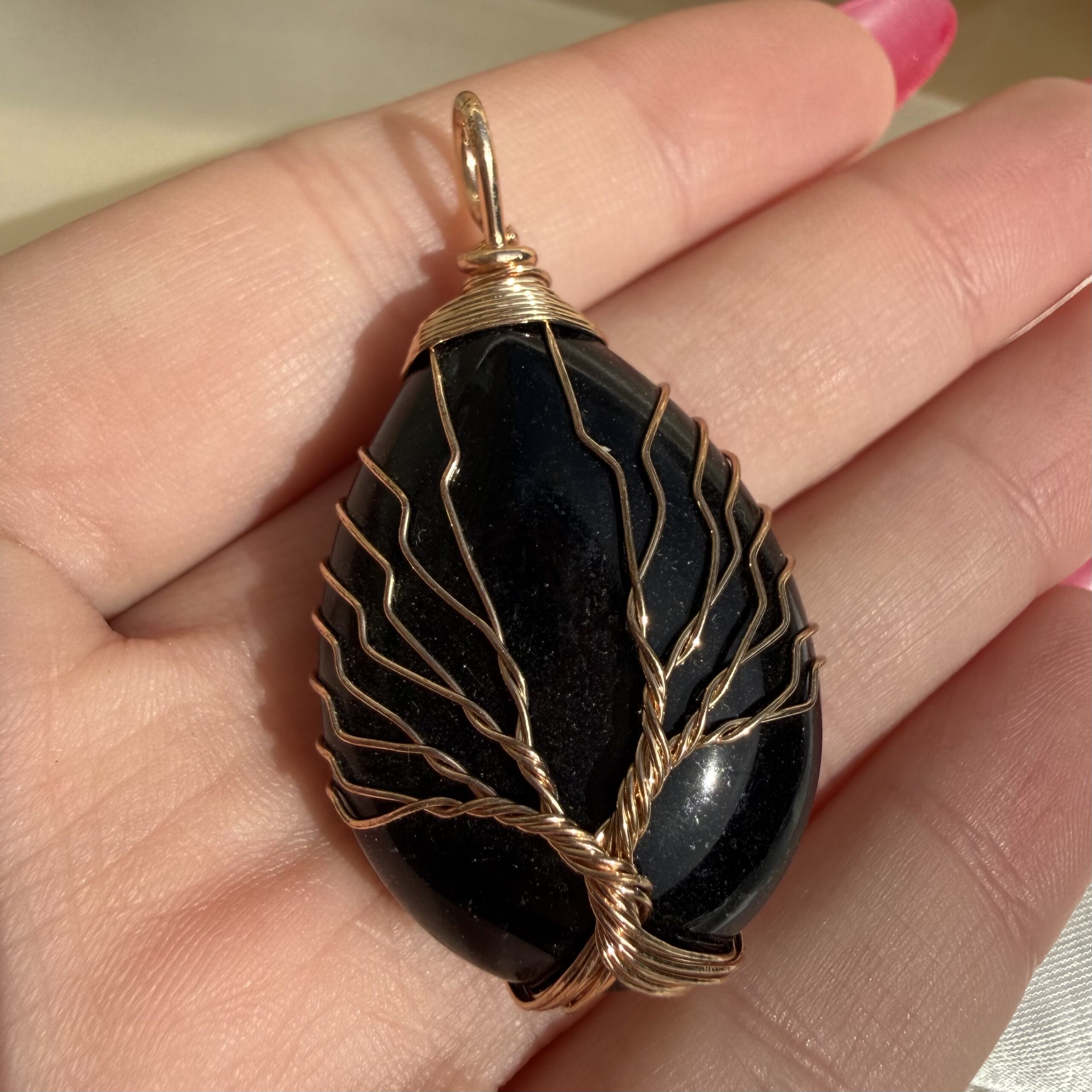Obsidian pendant Tree Of Life