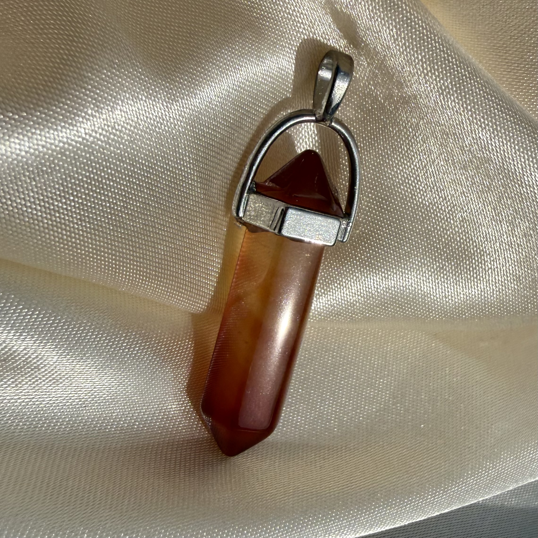 Carnelian Point Pendant Silver