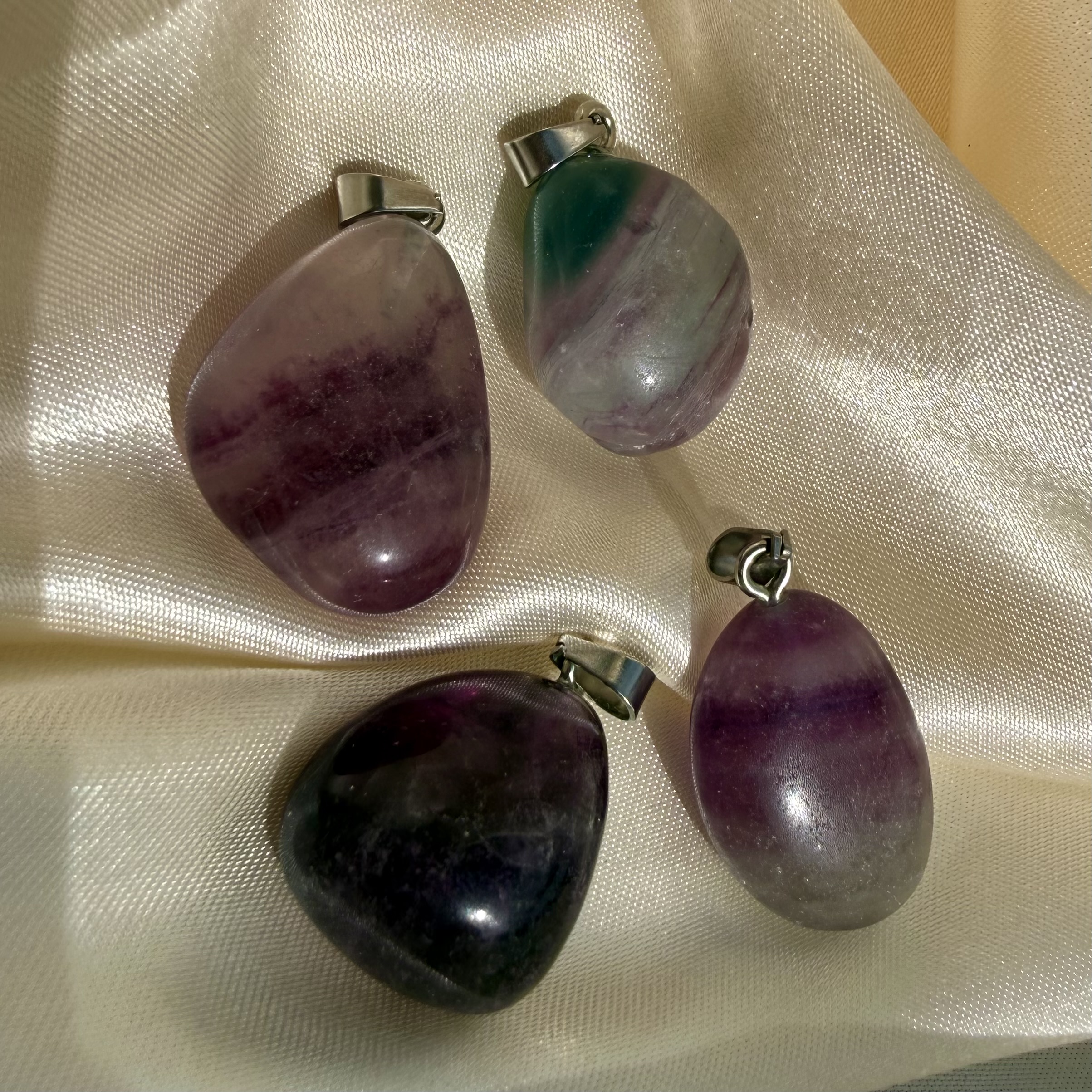 Watermelon Fluorite Pendant