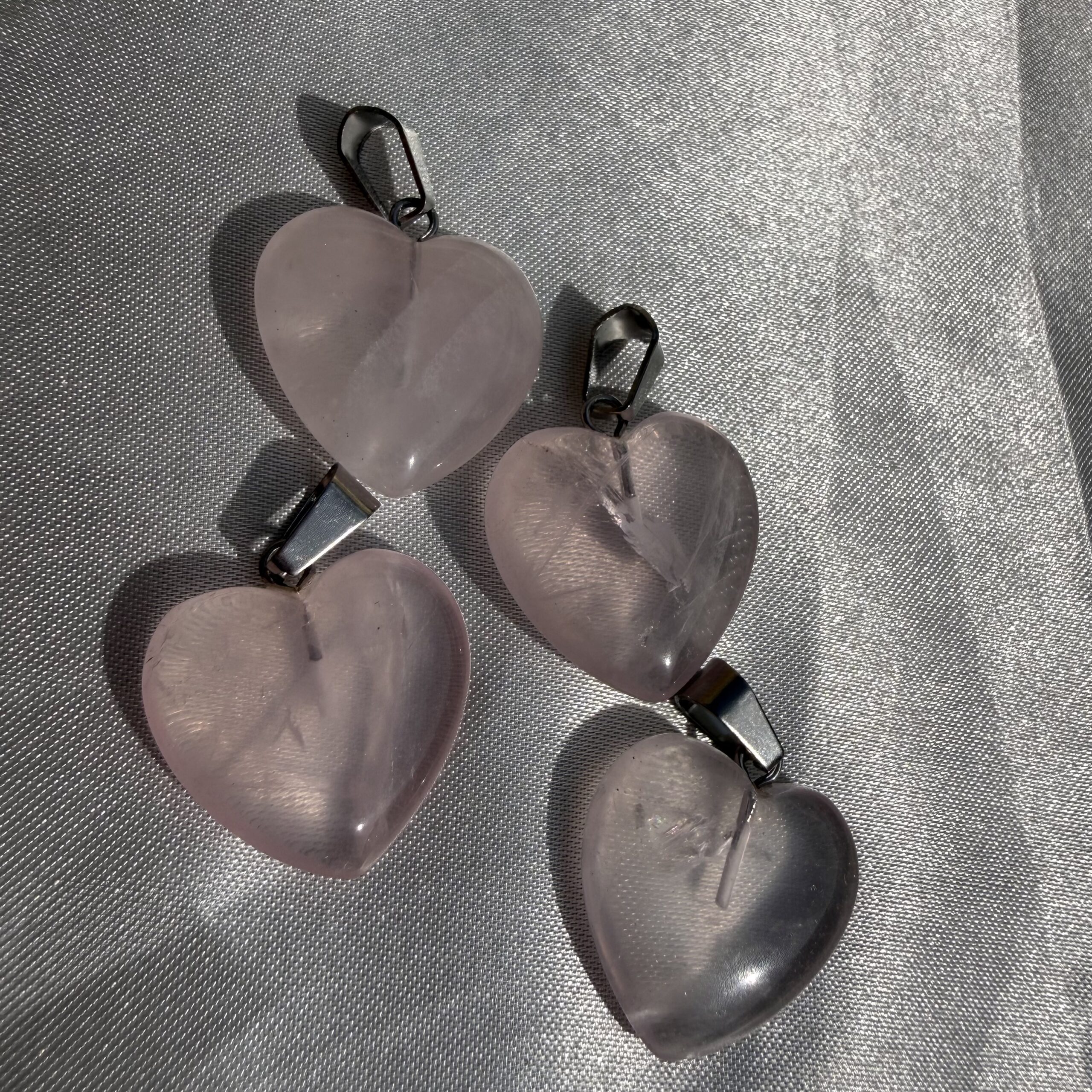 Super Gemmy Rose Quartz Heart Pendant - Image 2