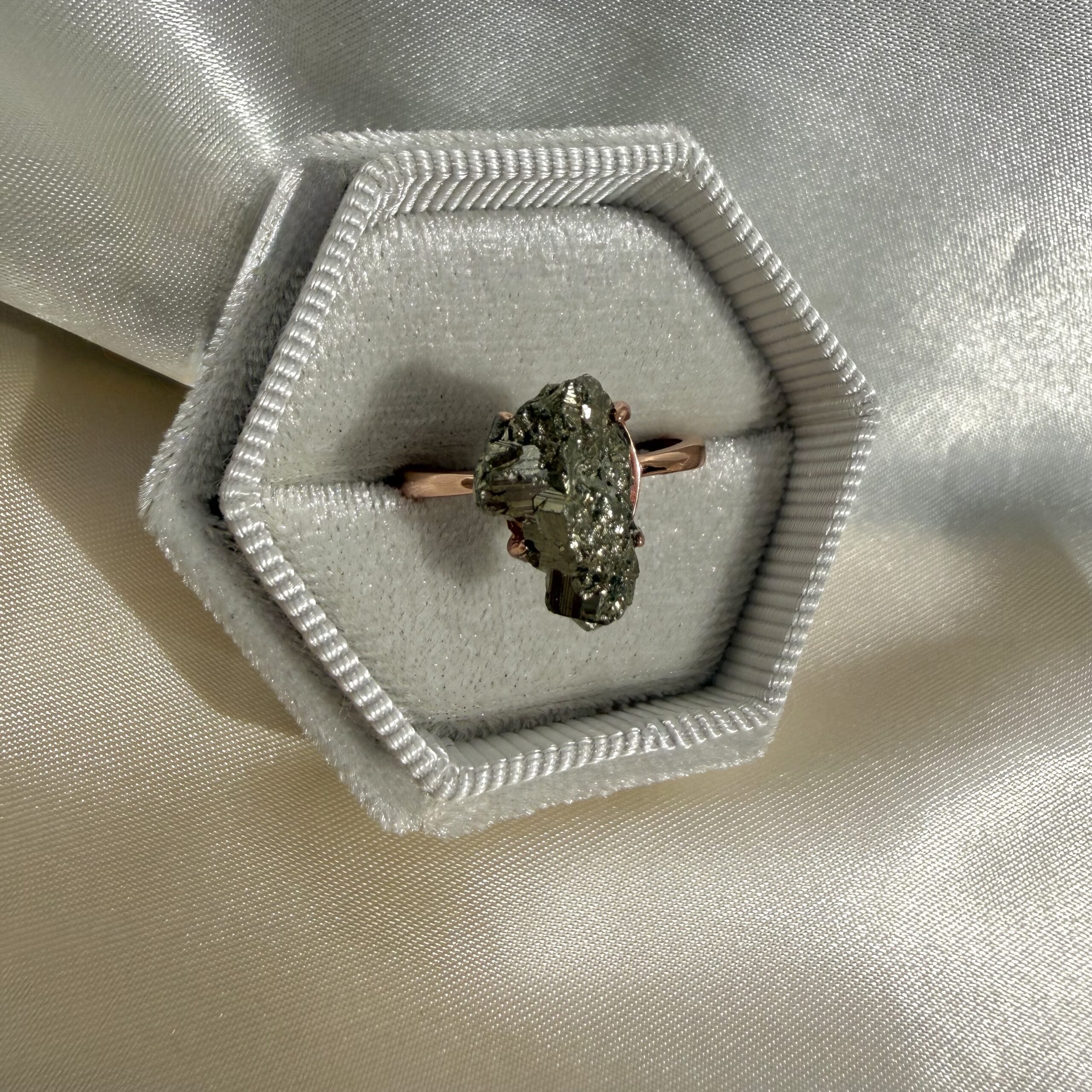 Pyrite Cluster Ring - Rose Gold