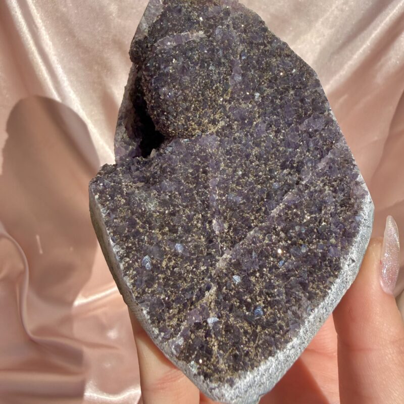 Sparkling Amethyst Druzy with Golden Inclusions Botryoidal Formation ...