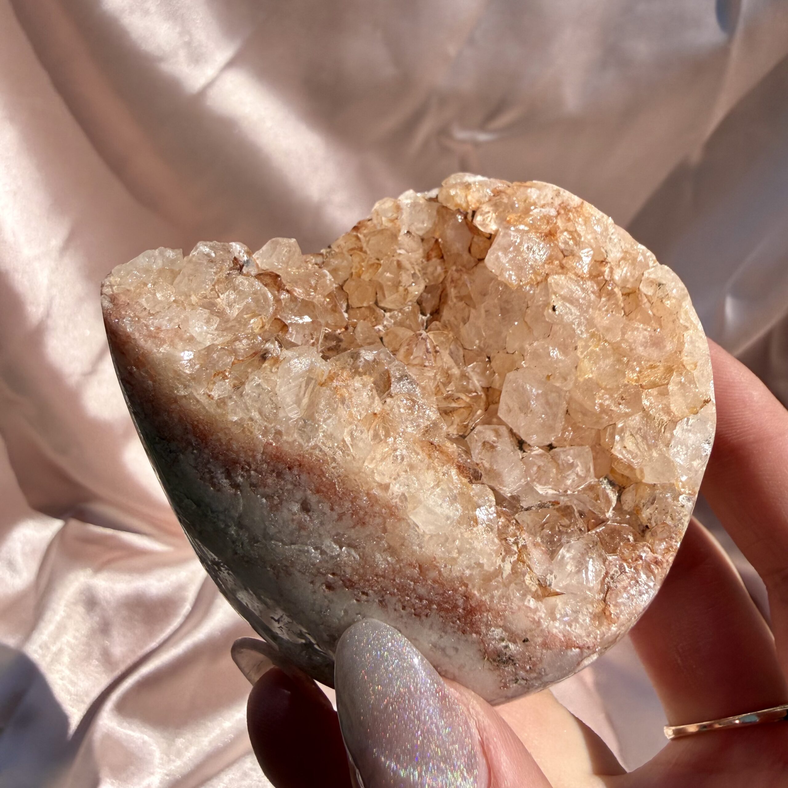 Pink Amethyst with Golden Healer Druze - Image 4