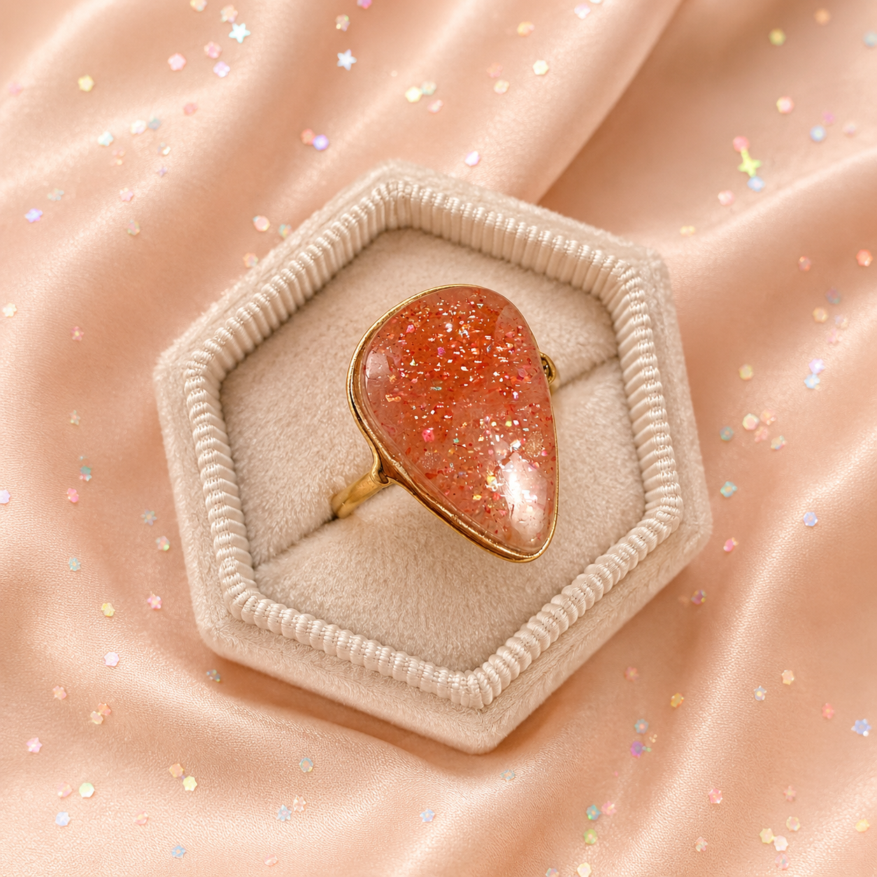 Confetti Sunstone Ring 18K