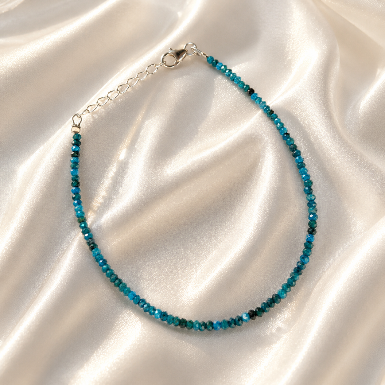 Faceted Blue Apatite Bracelet