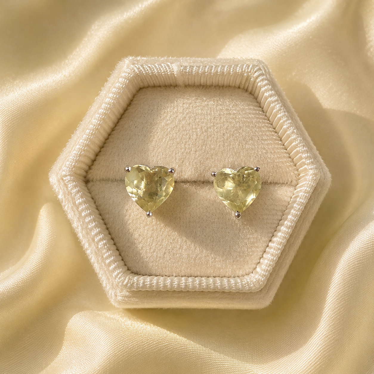 Libyan Desert Glass Heart Earstuds