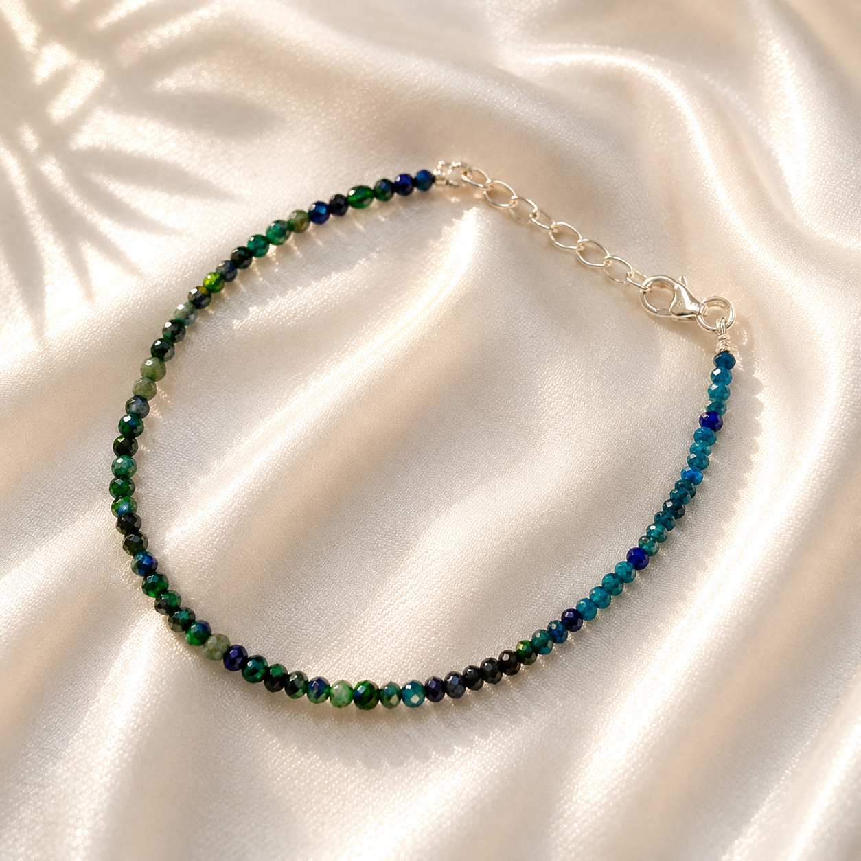 Faceted Chrysocolla & Malachite Bracelet