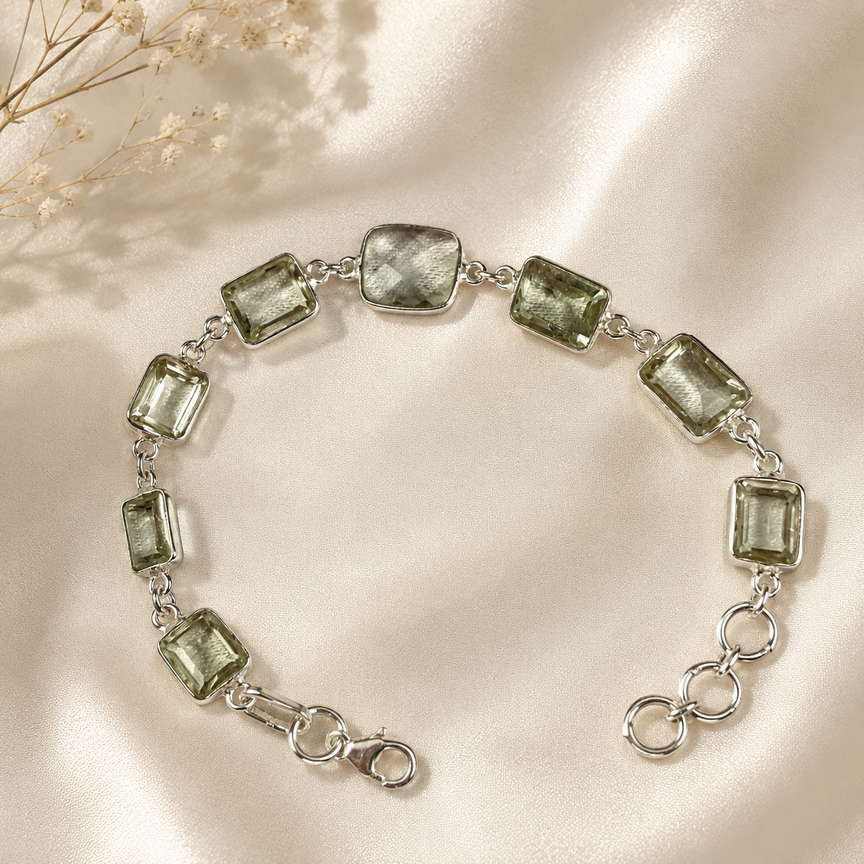 Faceted Prasiolite Bracelet