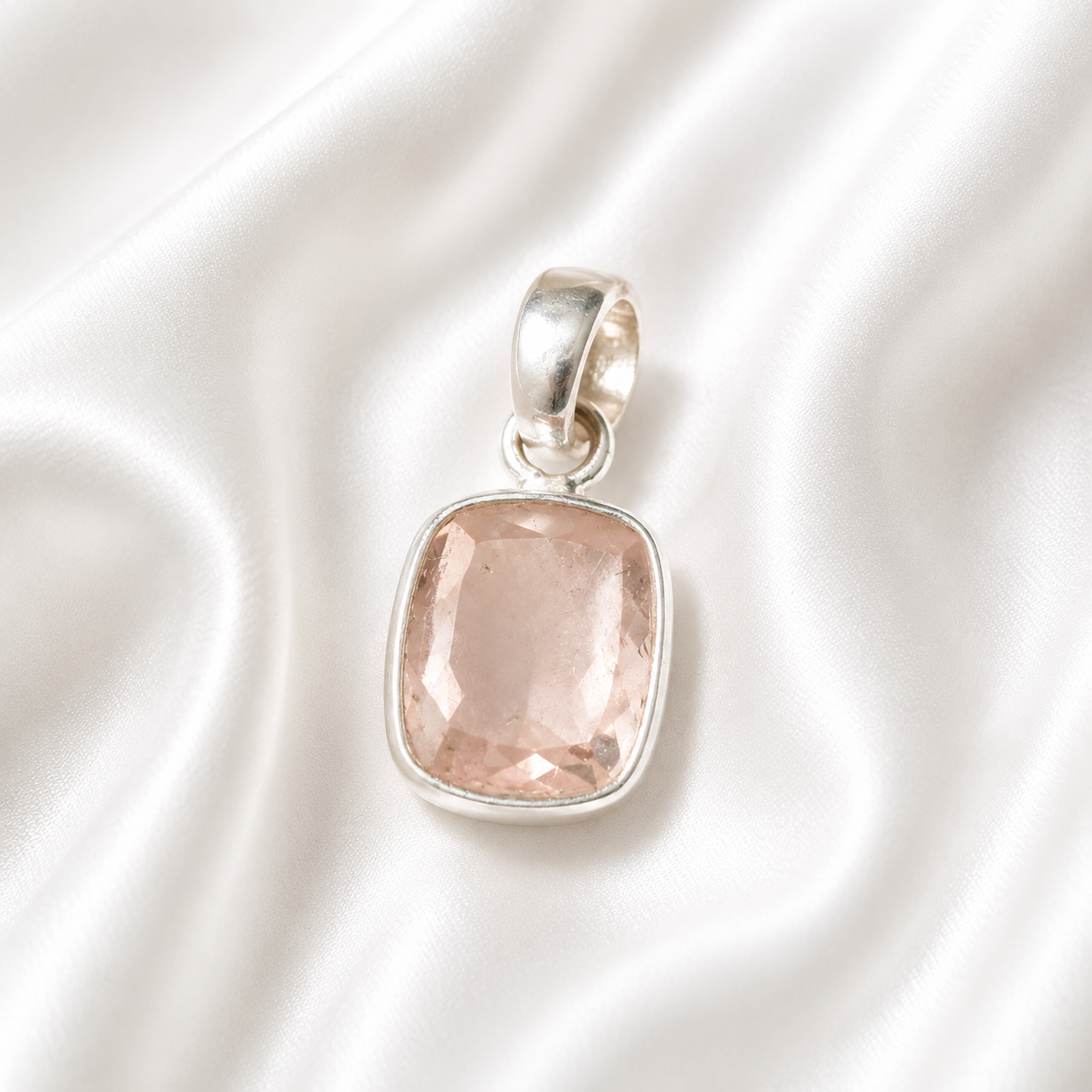 Morganite Square Pendant