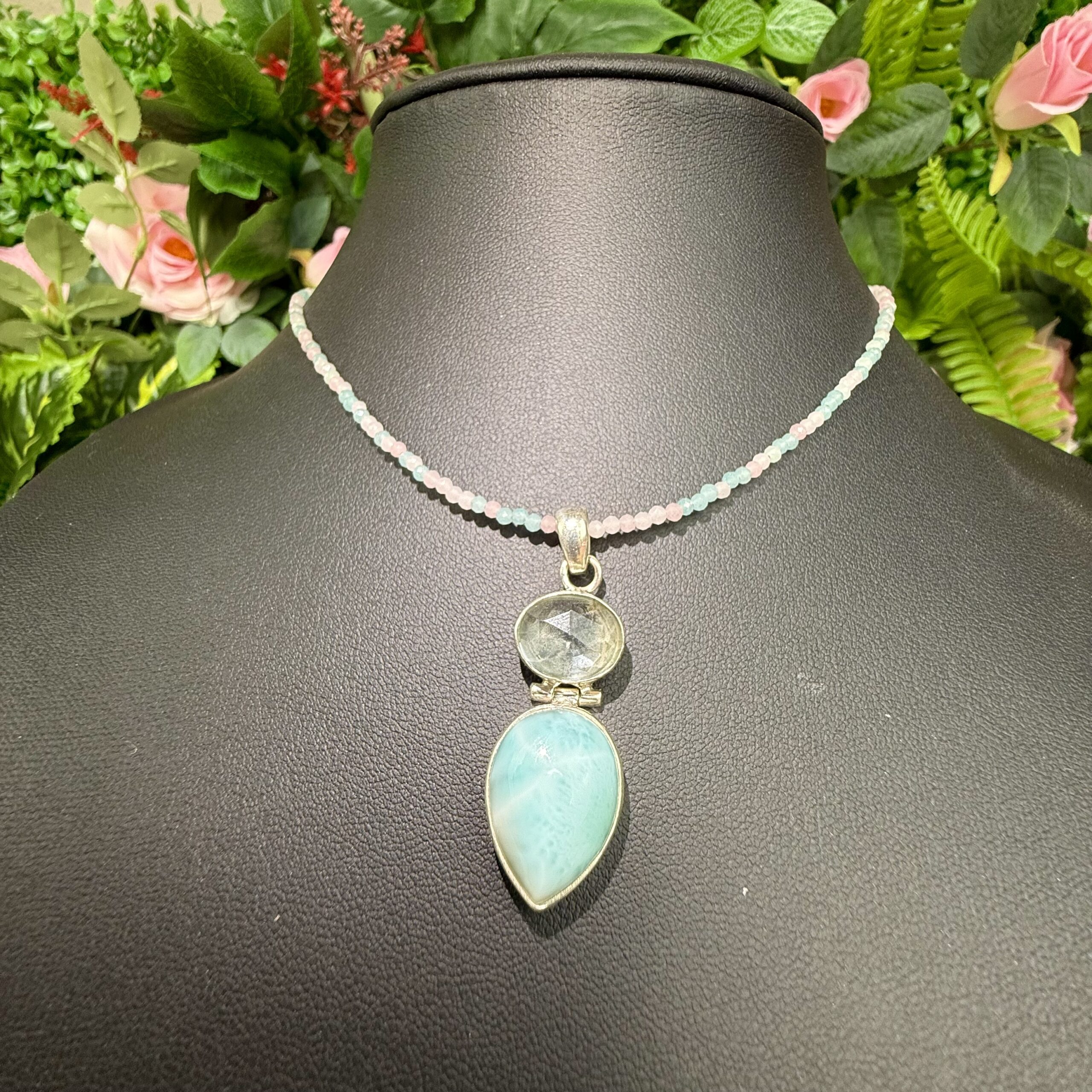 Faceted Morganite & Aquamarine Crystal Collier - Image 2