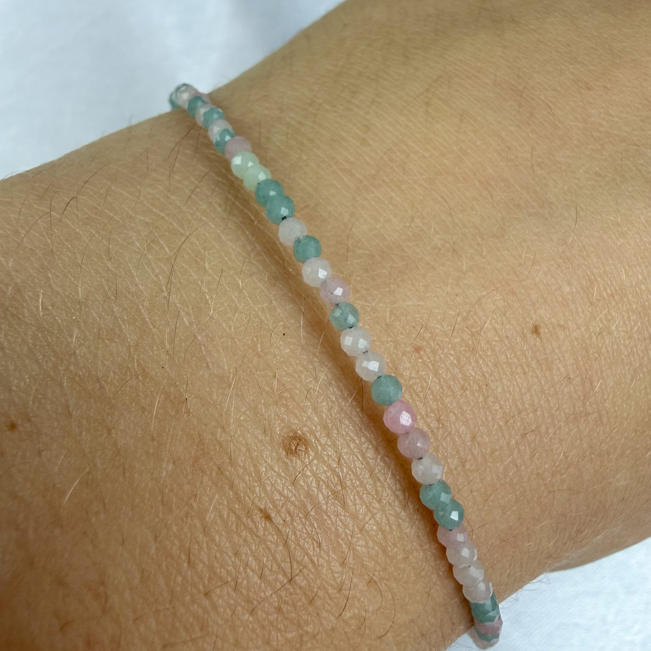 Faceted Morganite & Aquamarine Bracelet - Image 2