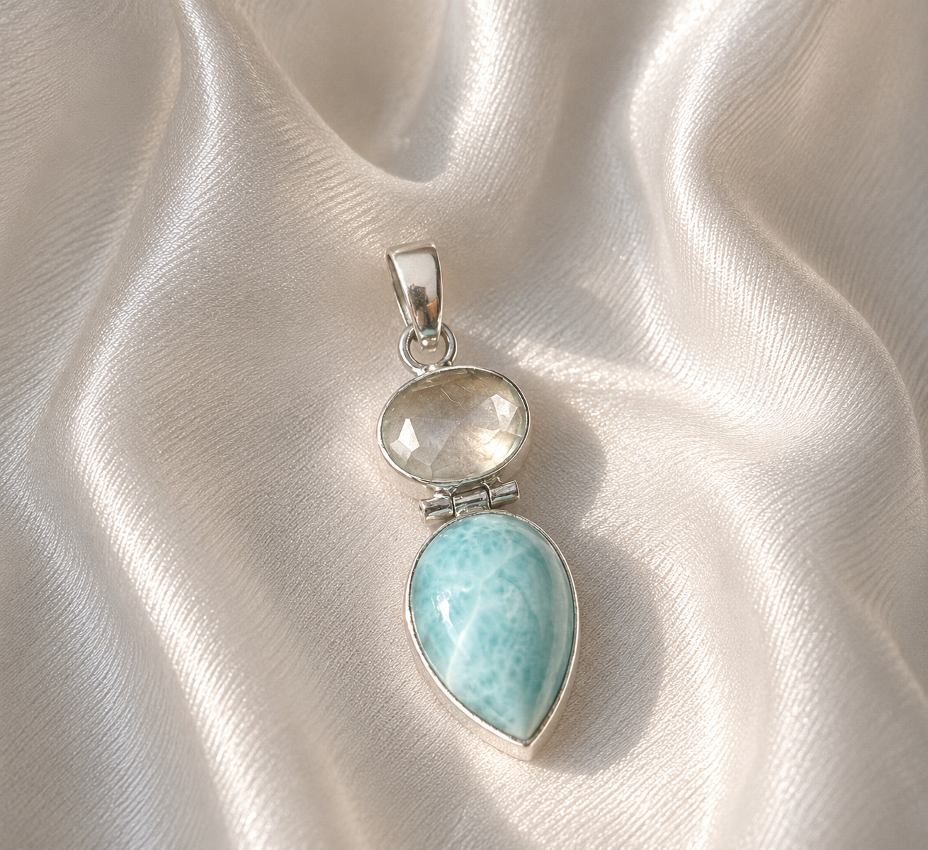 Aquamarine & Larimar Pendant