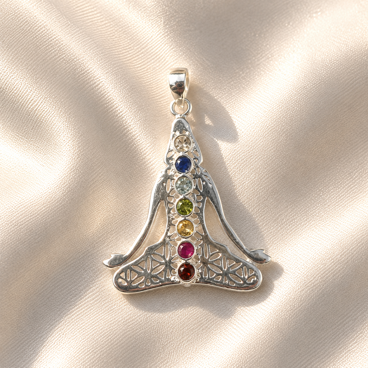 Meditation Yoga Chakra Gemstone Pendant