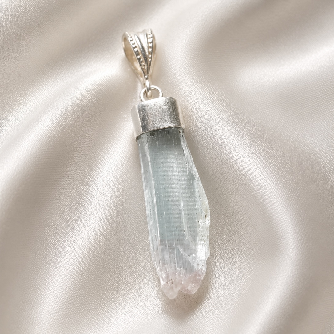 Blue & Pink Kunzite Sterling Silver Pendant