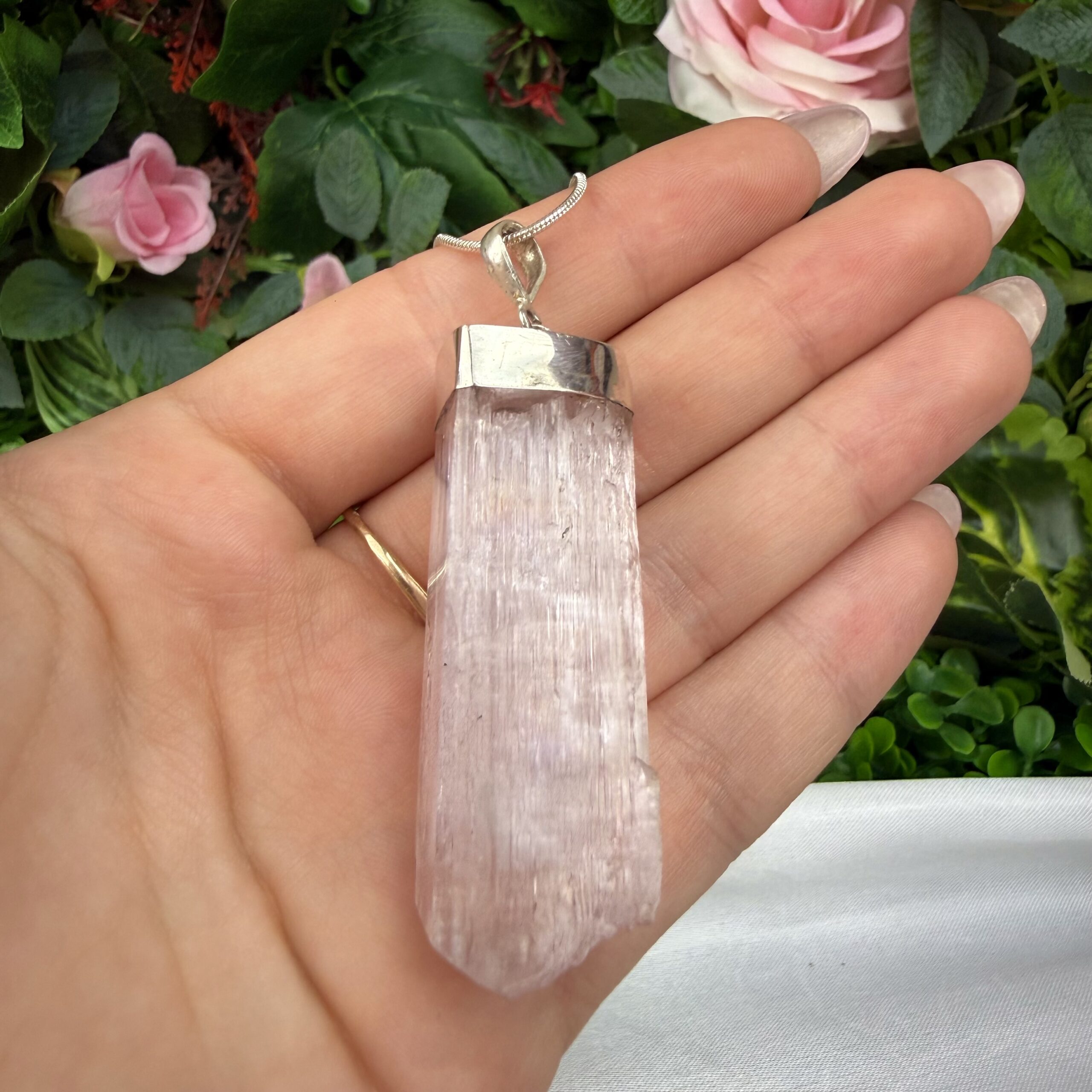 XL Statement Kunzite Crystal Pendant - Image 2