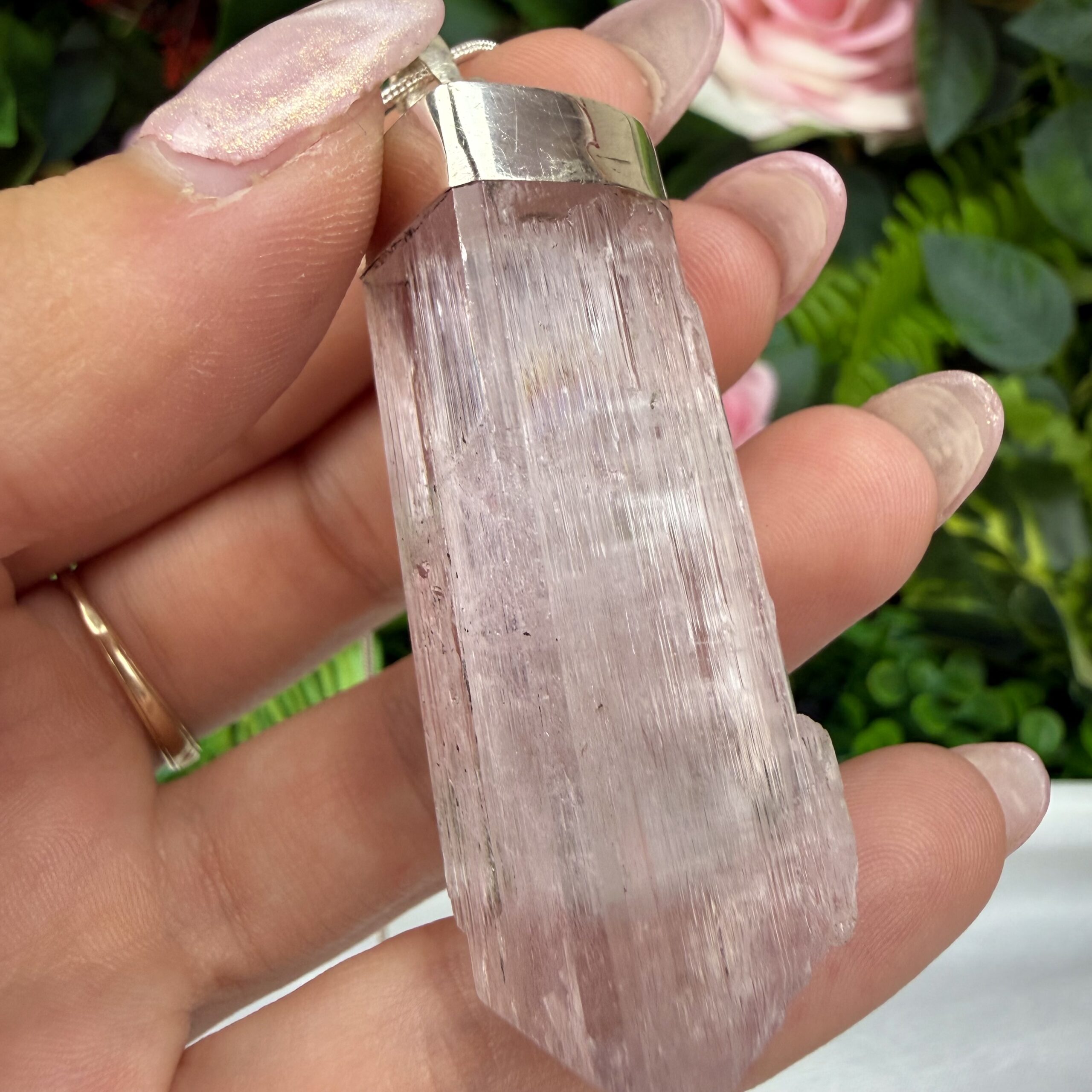 XL Statement Kunzite Crystal Pendant - Image 3