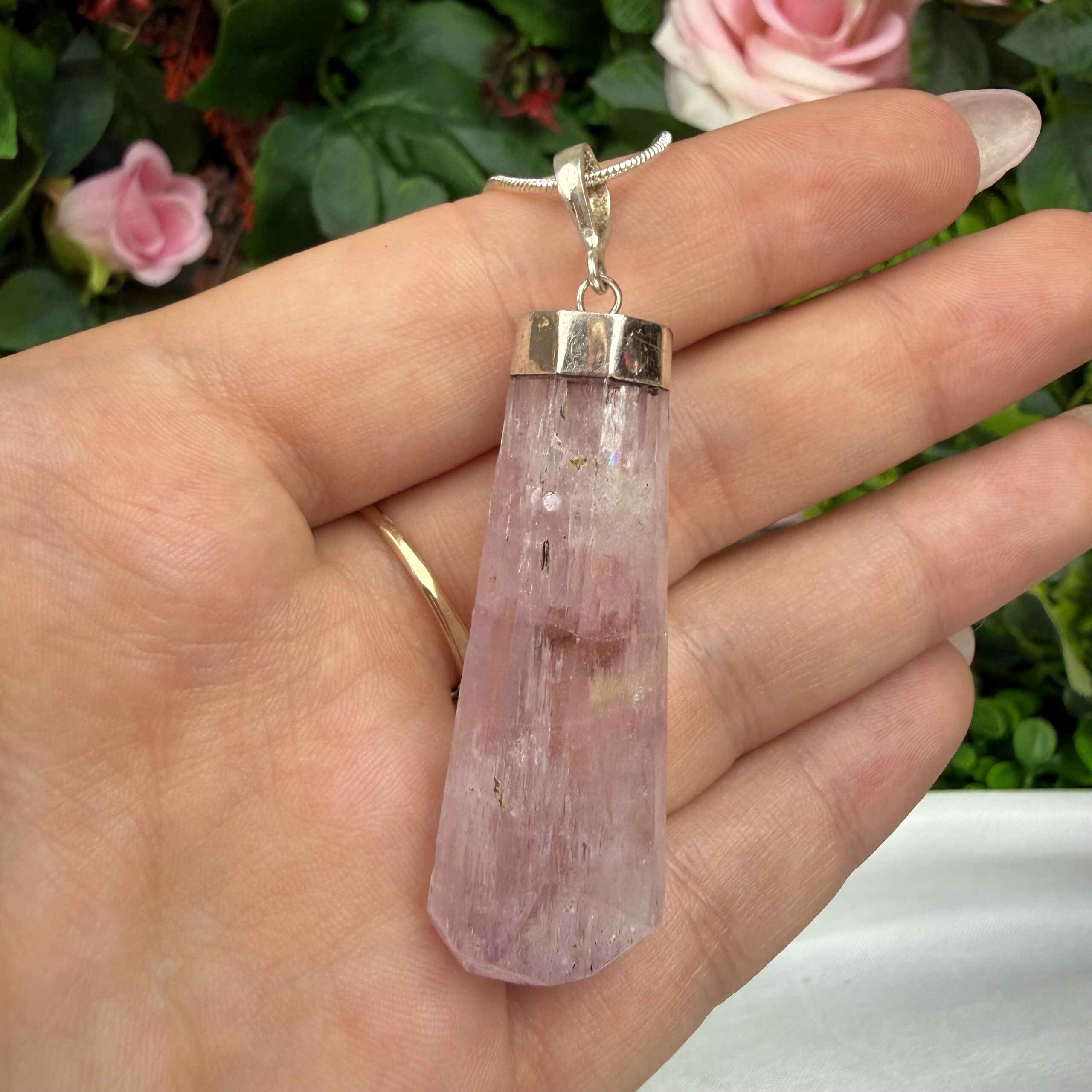 XL Statement Kunzite Crystal Pendant - Image 5
