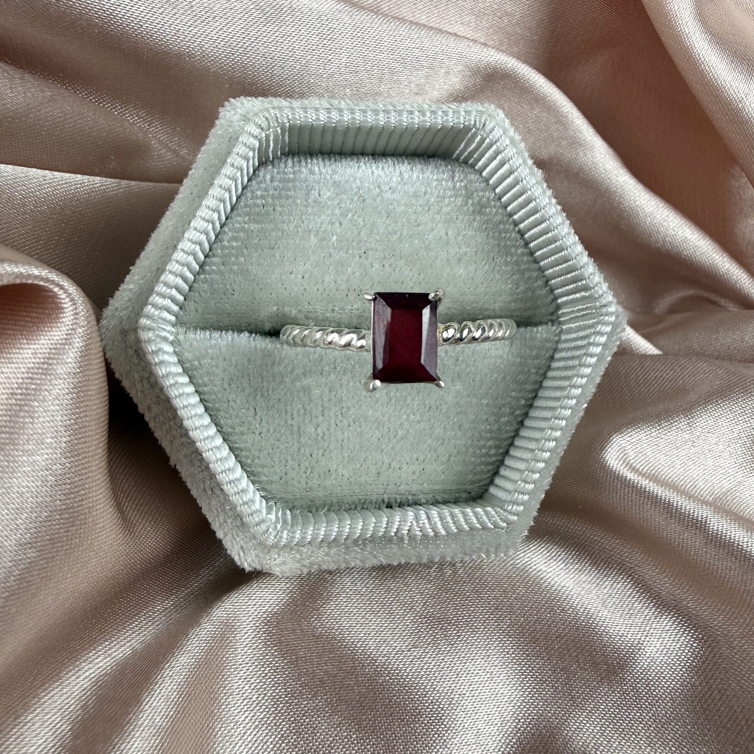 Emerald Cut Ruby Ring