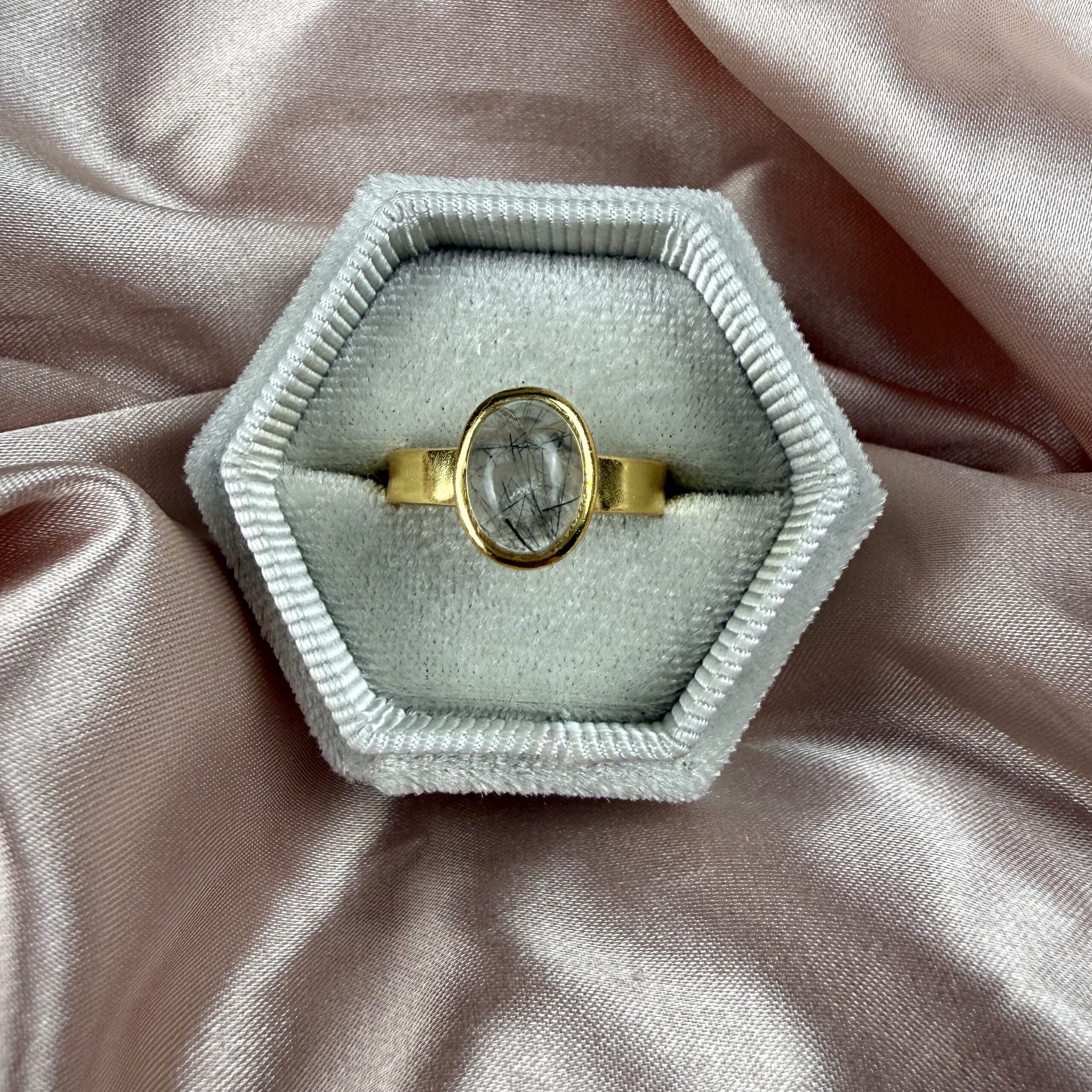 Black Rutile Ring Gold