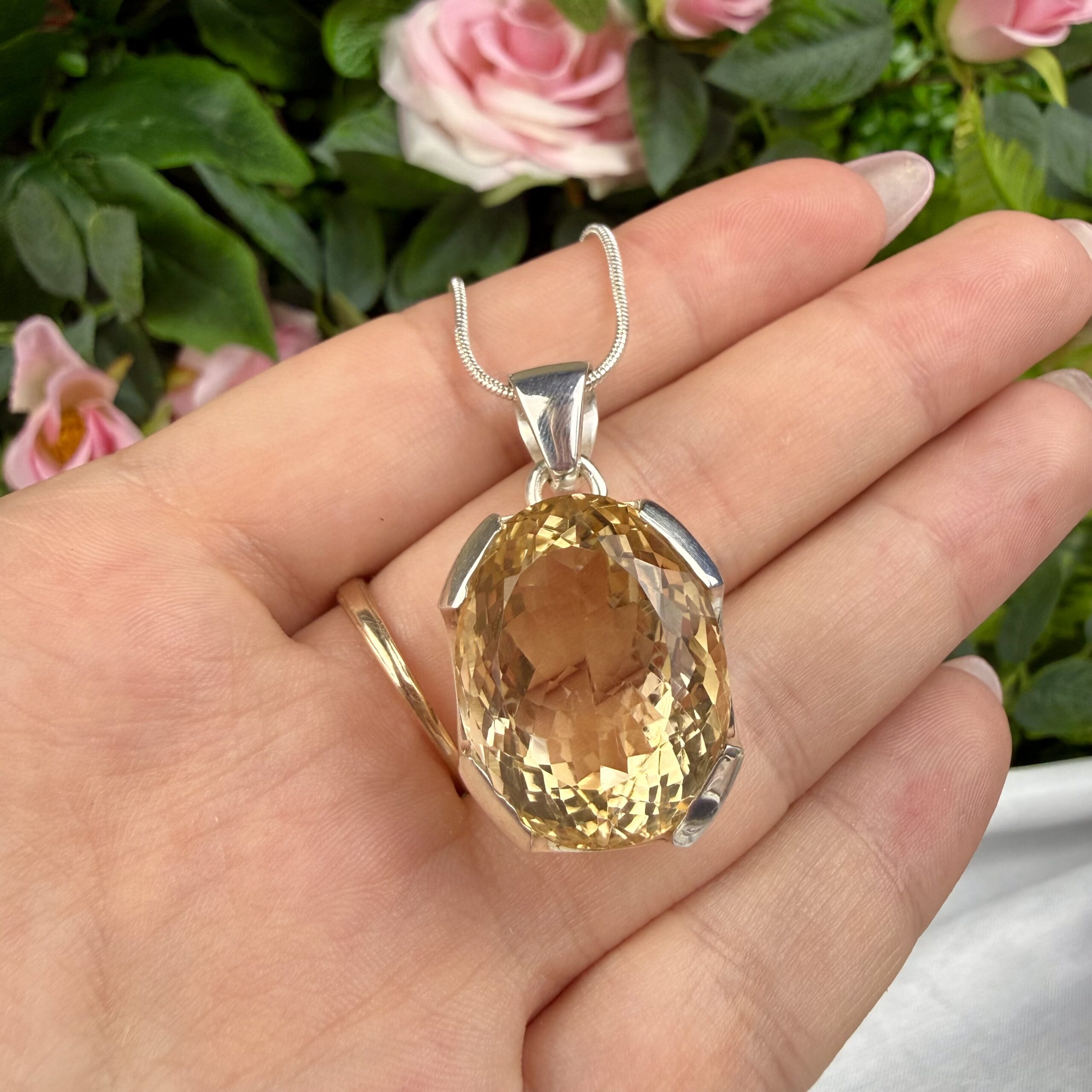 Statement Piece Natural Citrine Gem Pendant - Image 2