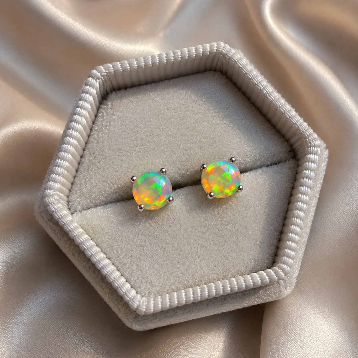 ♡ Ethiopian Opal Stud Earrings ♡
