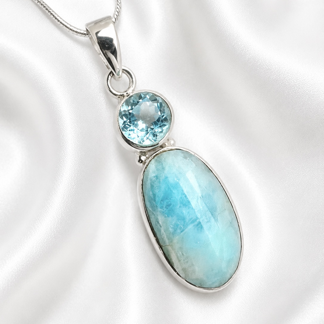Topaz & Aquamarine Statement Pendant