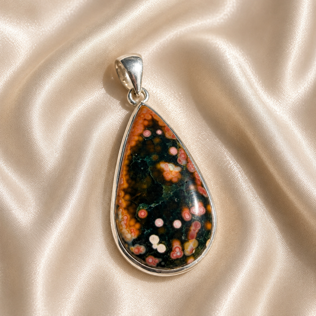 Pink Ocean Jasper Pendant