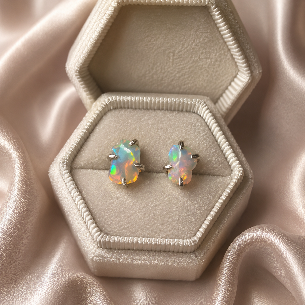 ✨ Raw Ethiopian Opal Freeform Studs ✨