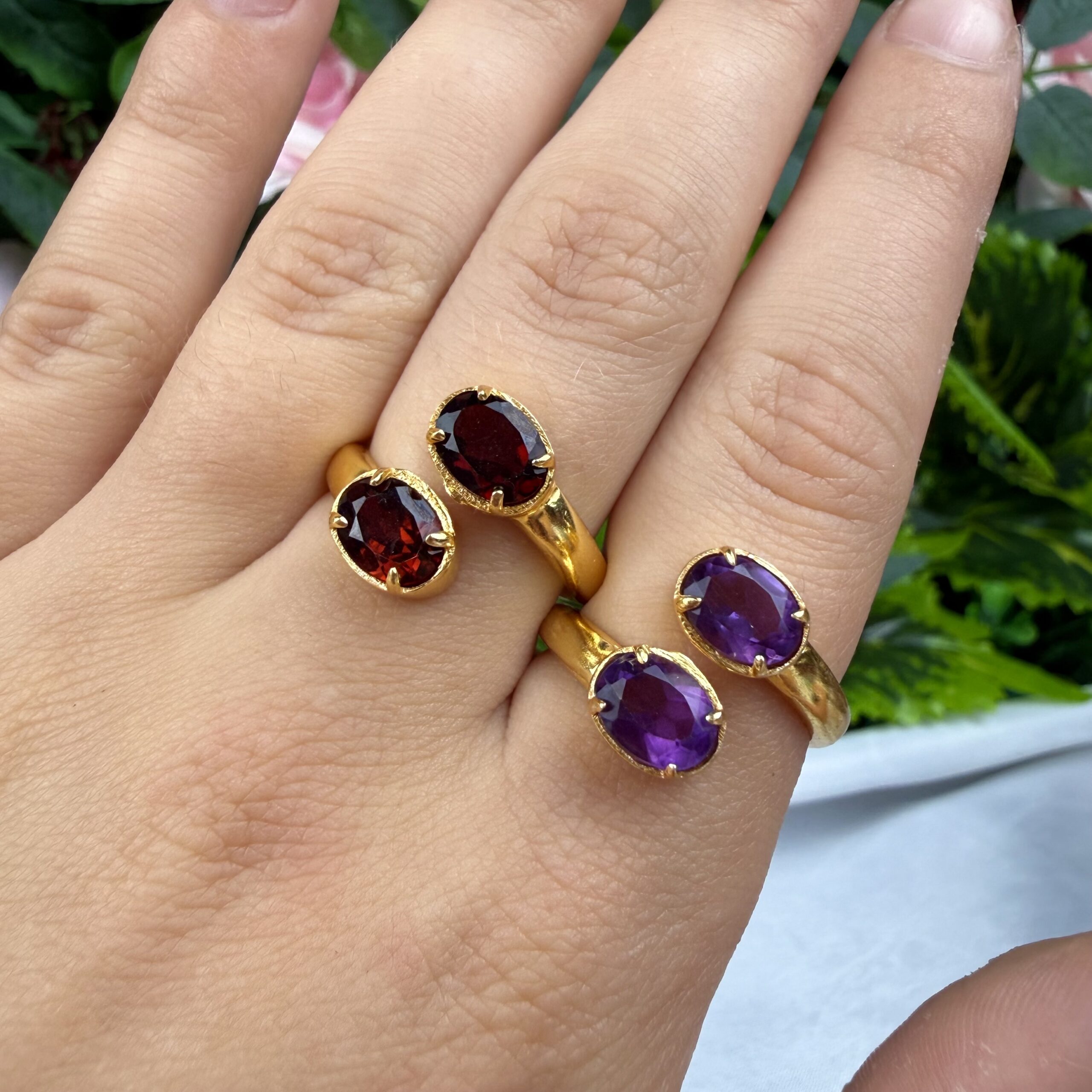 Twisted Crystal Ring Gold