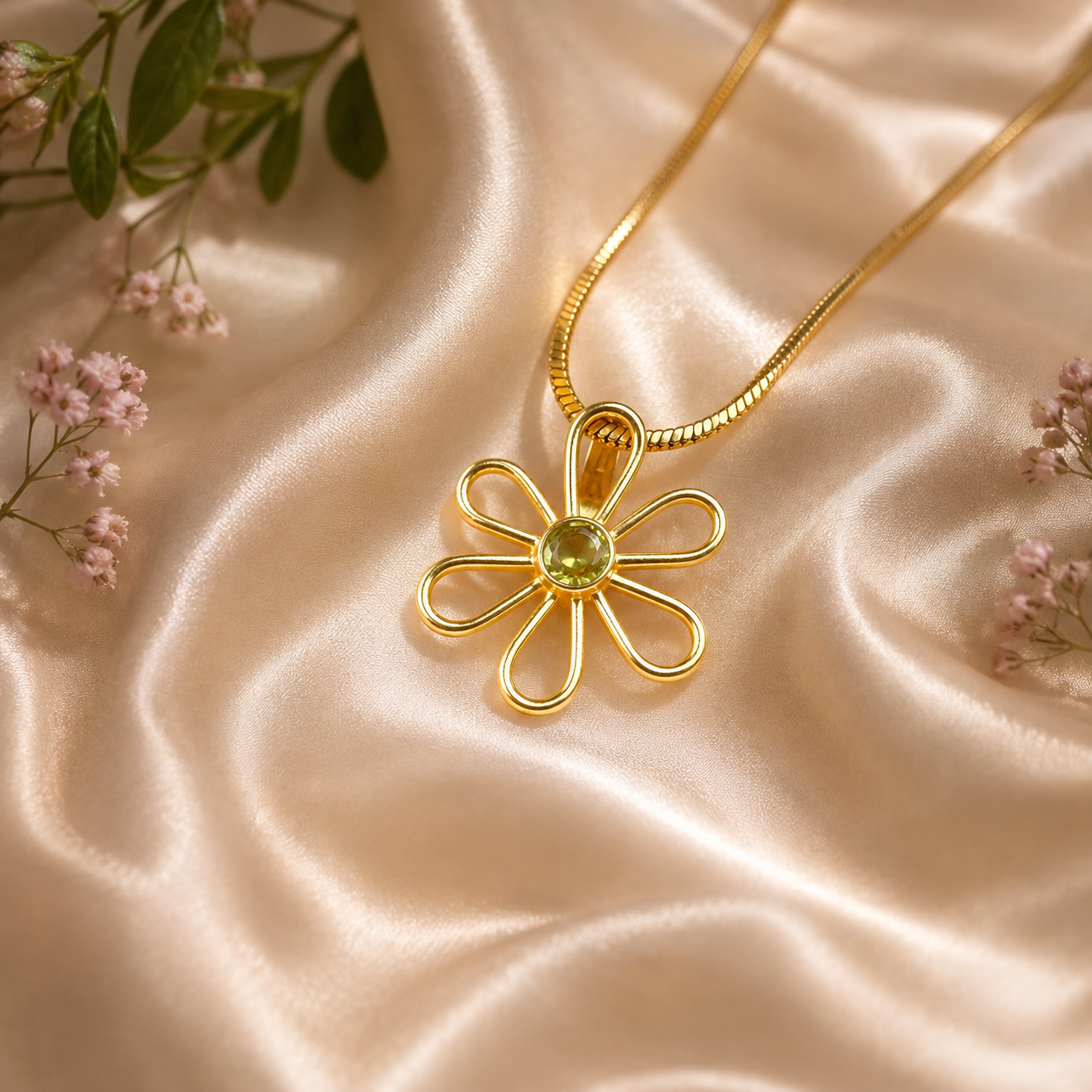 ✧ Peridot Fairy Flower Pendant ✧
